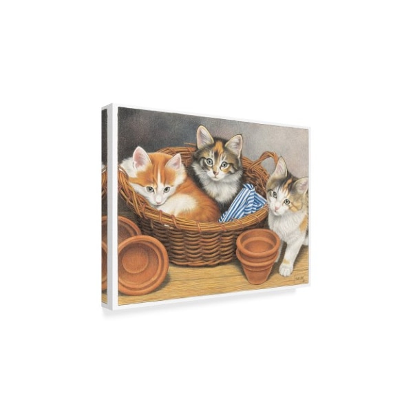 Francien Van Westering 'Cats In A Basket' Canvas Art,18x24